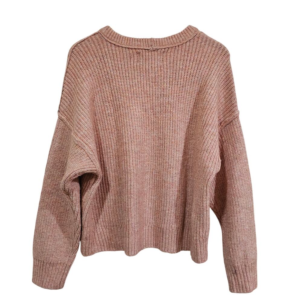 American Eagle Chenille Ribbed Knit Sweater Dusty Rose/Mauve Size XL - Picture 2 of 5
